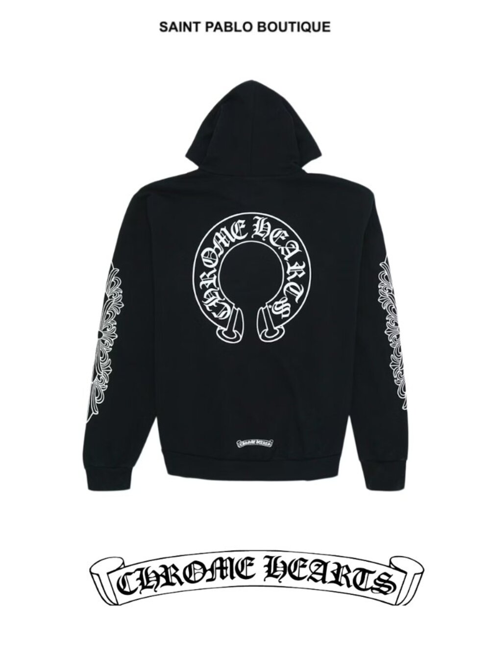 Chrome Hearts x COMME des GARÇONS Horse Shoe Floral Hoodie